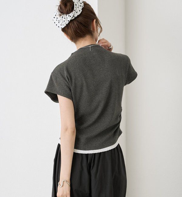  「プレート付きハイネックTシャツ」|Tシャツ・カットソー|