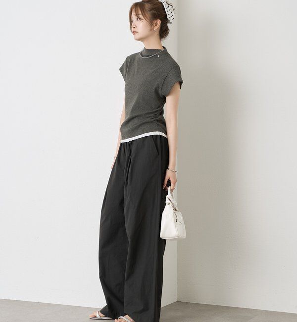  「プレート付きハイネックTシャツ」|Tシャツ・カットソー|