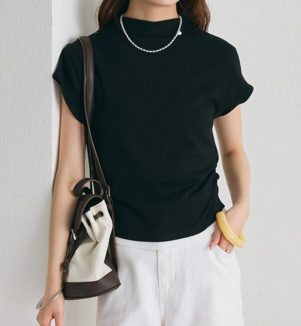  「プレート付きハイネックTシャツ」|Tシャツ・カットソー|ブラック