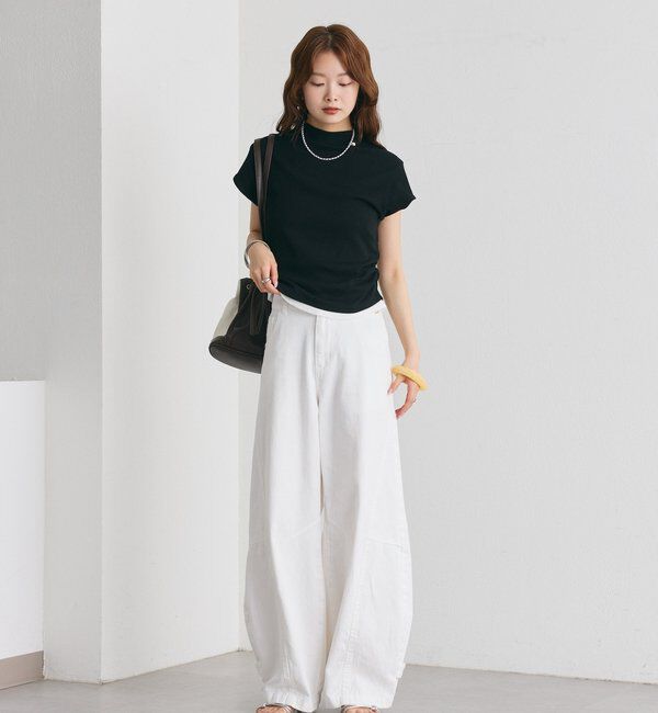  「プレート付きハイネックTシャツ」|Tシャツ・カットソー|