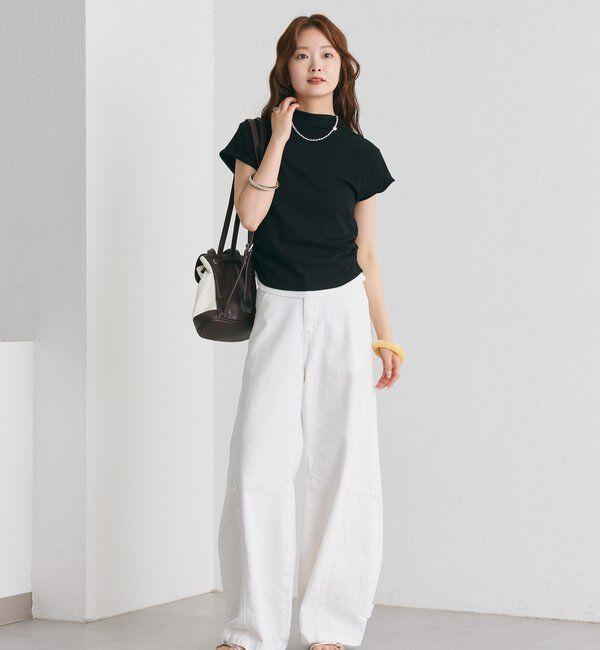  「プレート付きハイネックTシャツ」|Tシャツ・カットソー|