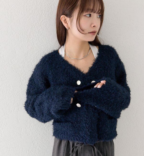  「ふわふわWボタンカーディガン」|カーディガン|