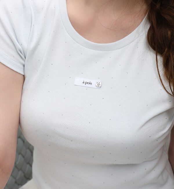  「ハートチャーム付きビジューコンパクトTee」|プルオーバー|