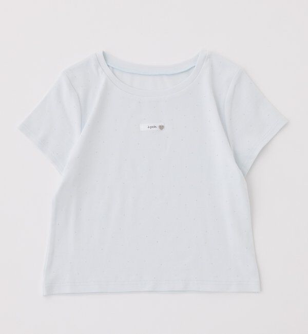  「ハートチャーム付きビジューコンパクトTee」|プルオーバー|