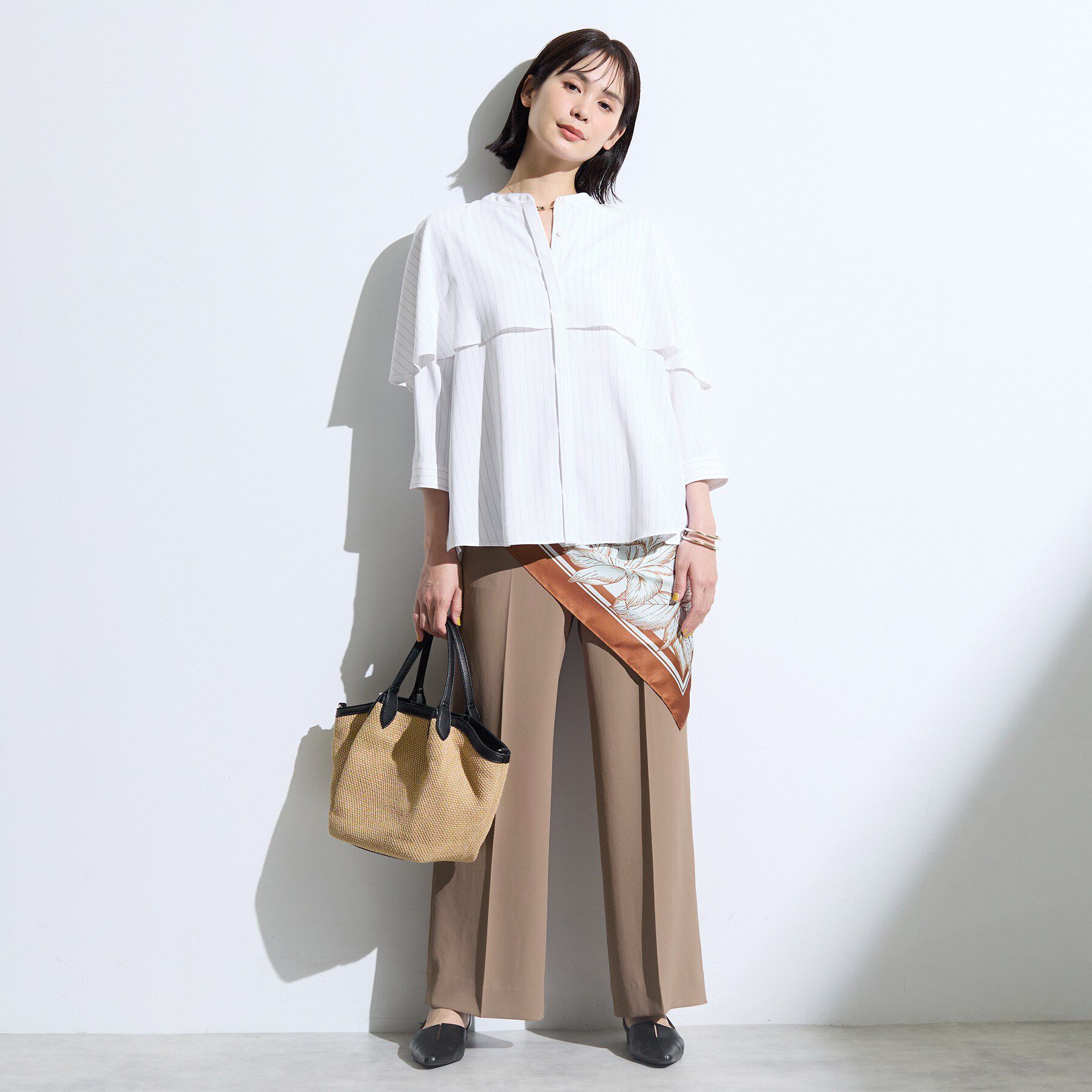 INDIVI「【新作登場！着る日傘】 ケープ風ブラウス」|シャツ・ブラウス|