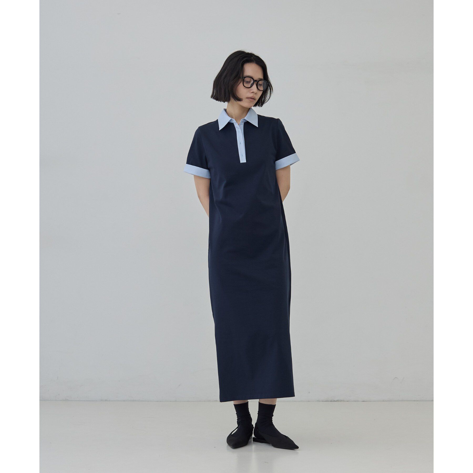 GALLEST「ポロ衿カットソーワンピ―ス」|ワンピース|