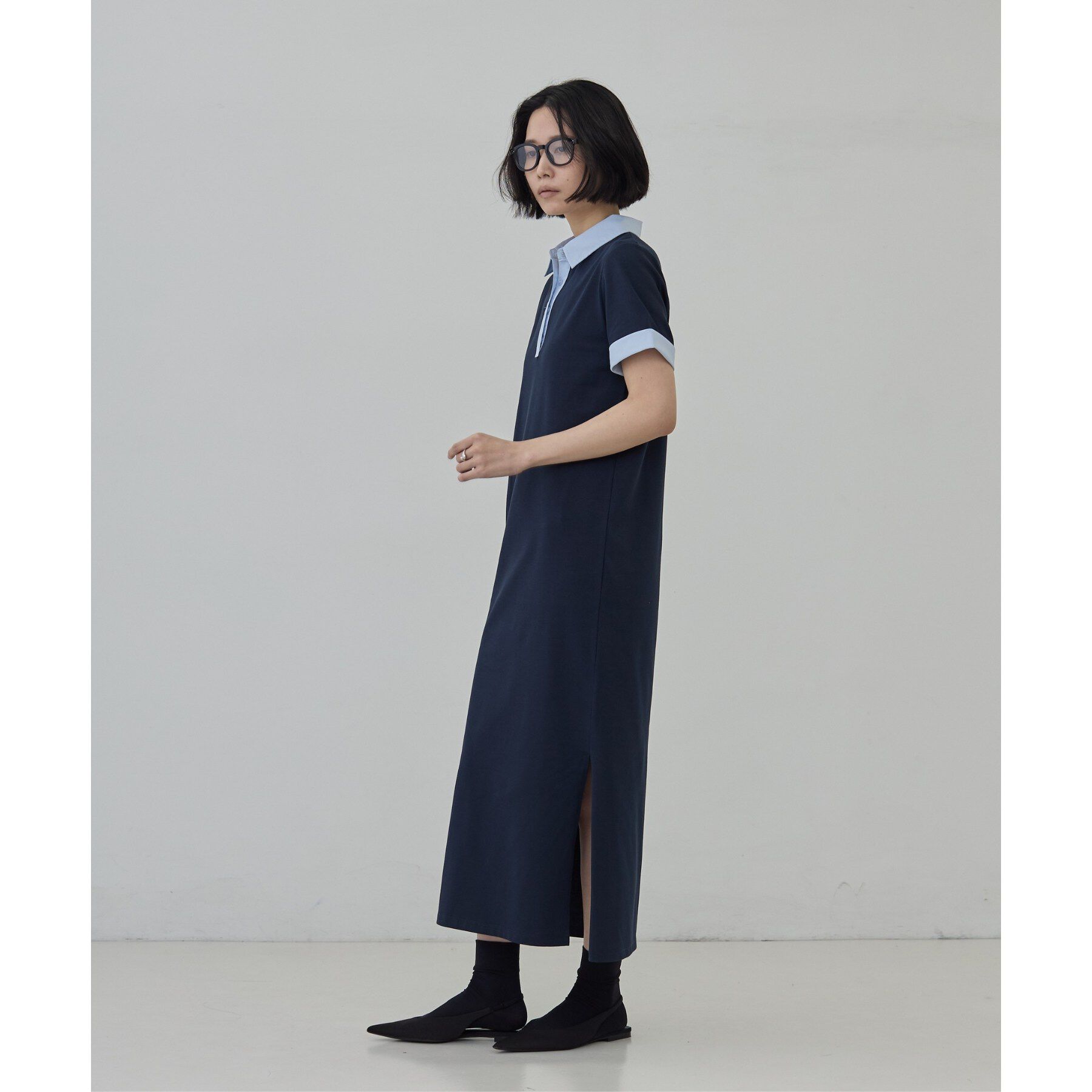 GALLEST「ポロ衿カットソーワンピ―ス」|ワンピース|