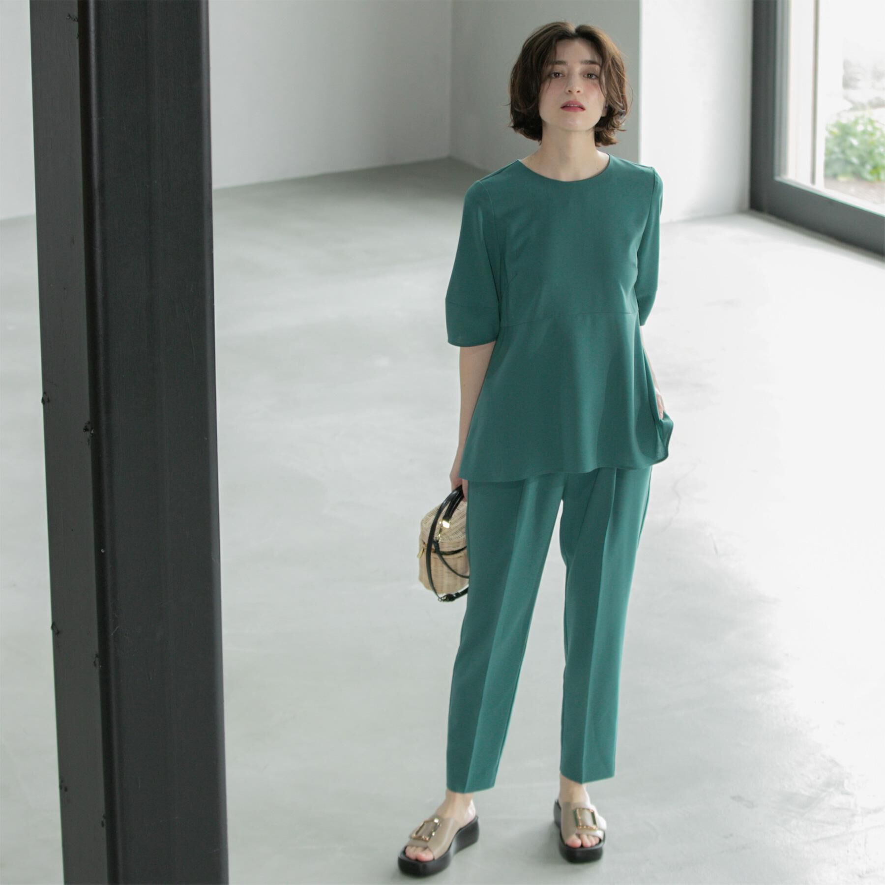 OPAQUE.CLIP「《6色展開／丈が選べる》美脚イージーテーパードパンツ／セットアップ対応【ストレッチ／洗濯機洗い可／防」|その他|