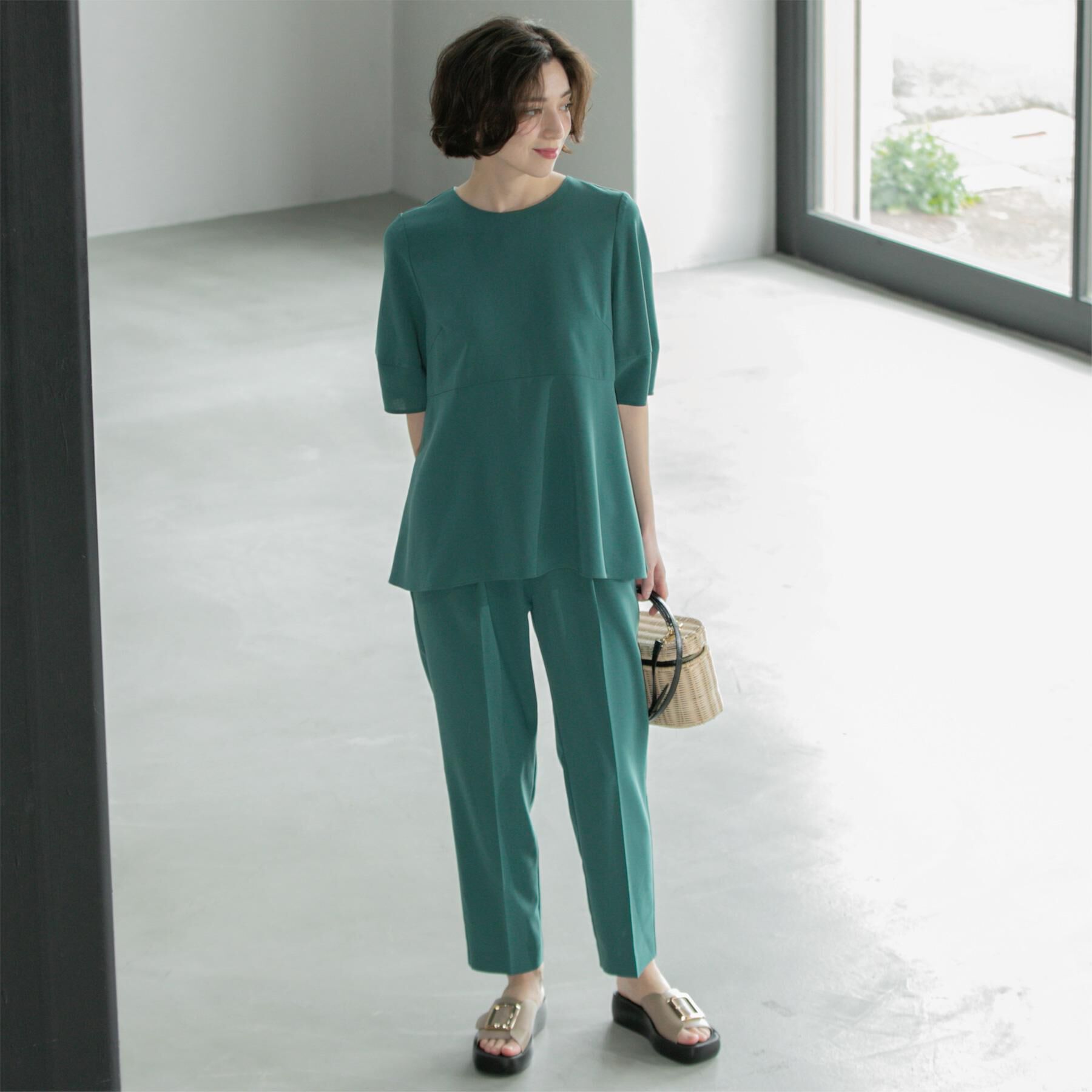 OPAQUE.CLIP「《6色展開／丈が選べる》美脚イージーテーパードパンツ／セットアップ対応【ストレッチ／洗濯機洗い可／防」|その他|
