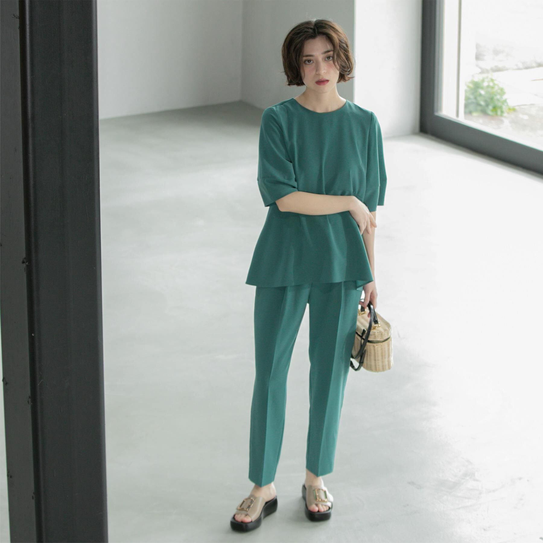 OPAQUE.CLIP「《6色展開／丈が選べる》美脚イージーテーパードパンツ／セットアップ対応【ストレッチ／洗濯機洗い可／防」|その他|