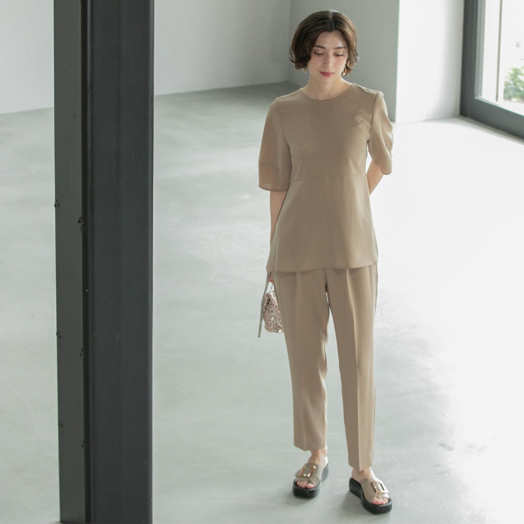 OPAQUE.CLIP「《6色展開／丈が選べる》美脚イージーテーパードパンツ／セットアップ対応【ストレッチ／洗濯機洗い可／防」|その他|