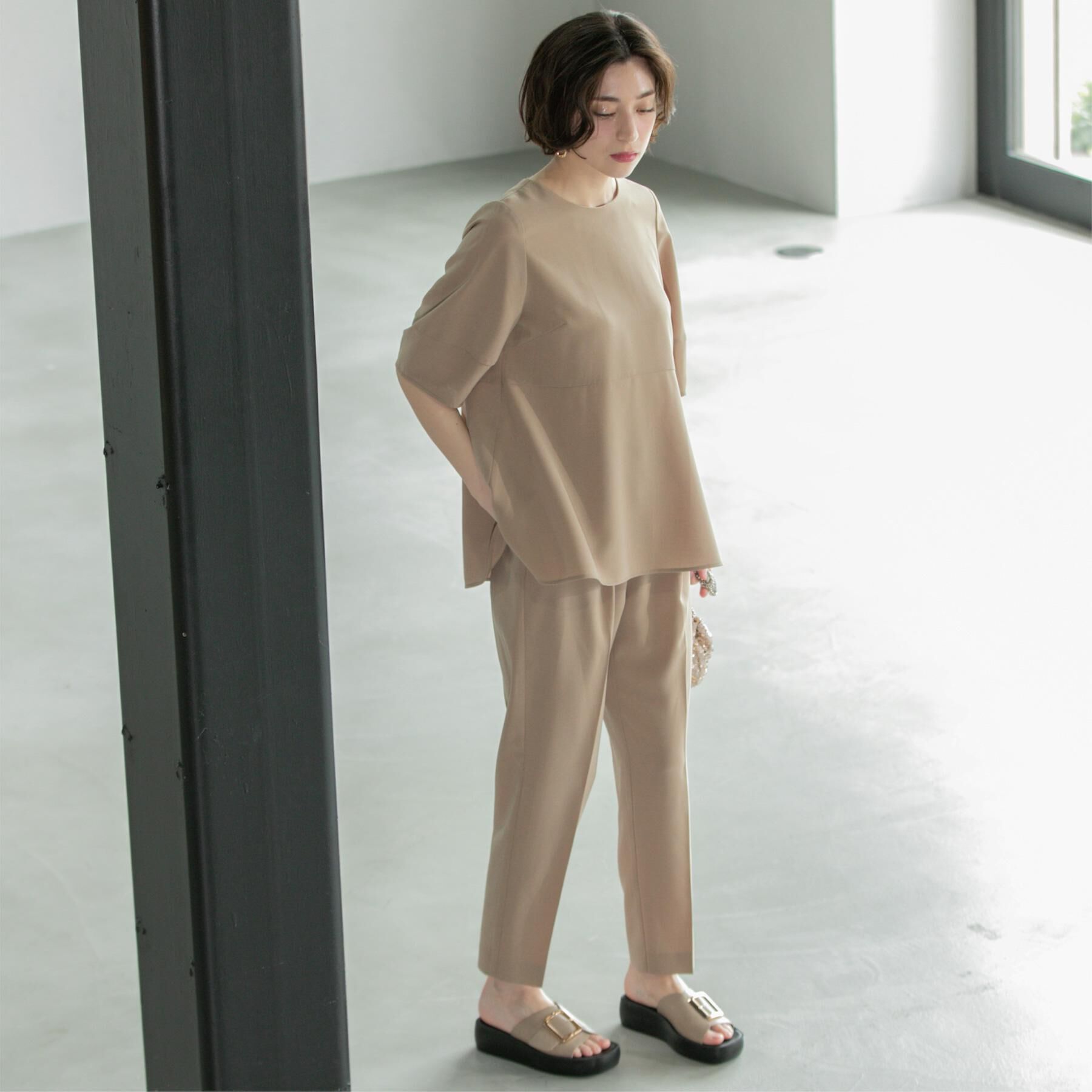 OPAQUE.CLIP「《6色展開／丈が選べる》美脚イージーテーパードパンツ／セットアップ対応【ストレッチ／洗濯機洗い可／防」|その他|
