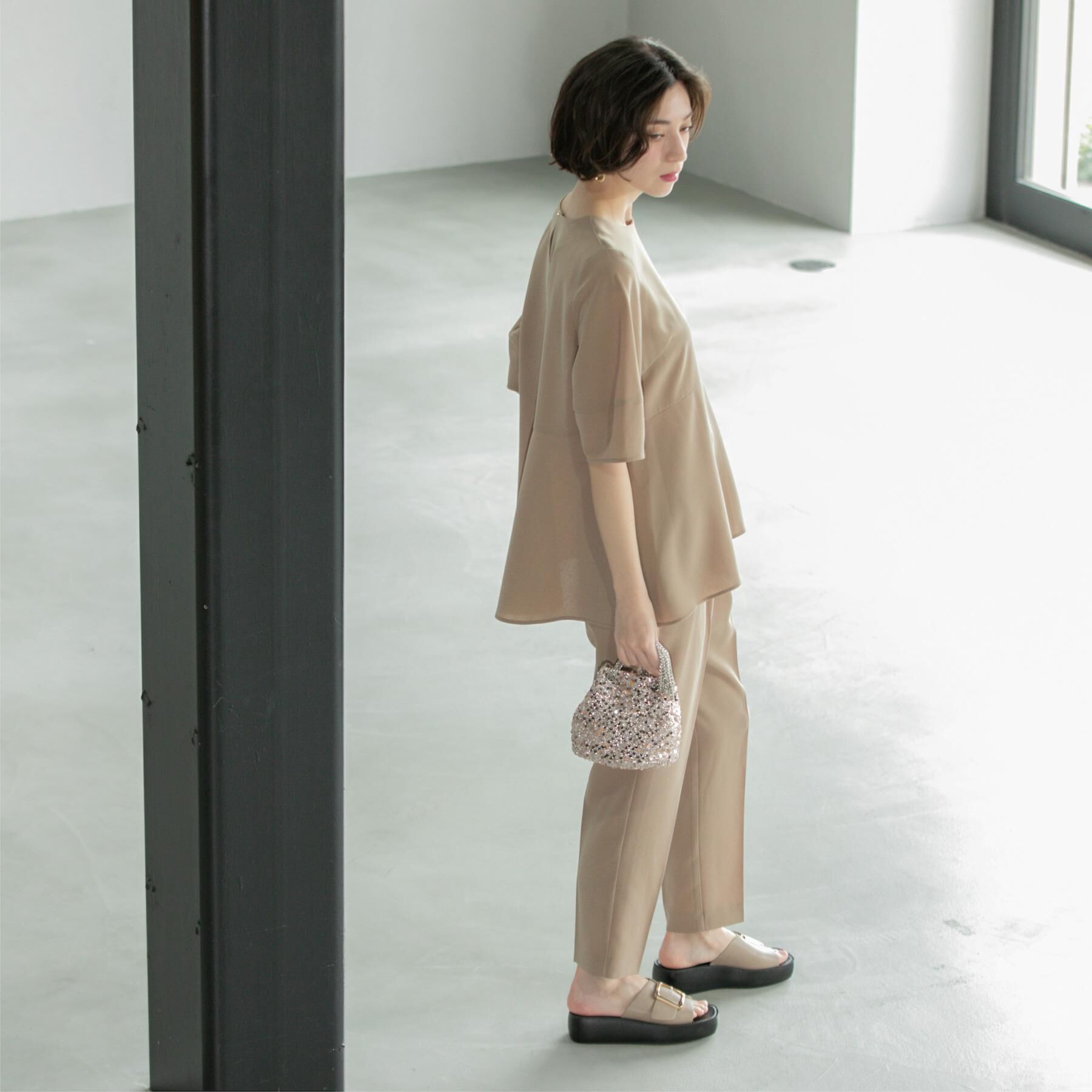 OPAQUE.CLIP「《6色展開／丈が選べる》美脚イージーテーパードパンツ／セットアップ対応【ストレッチ／洗濯機洗い可／防」|その他|