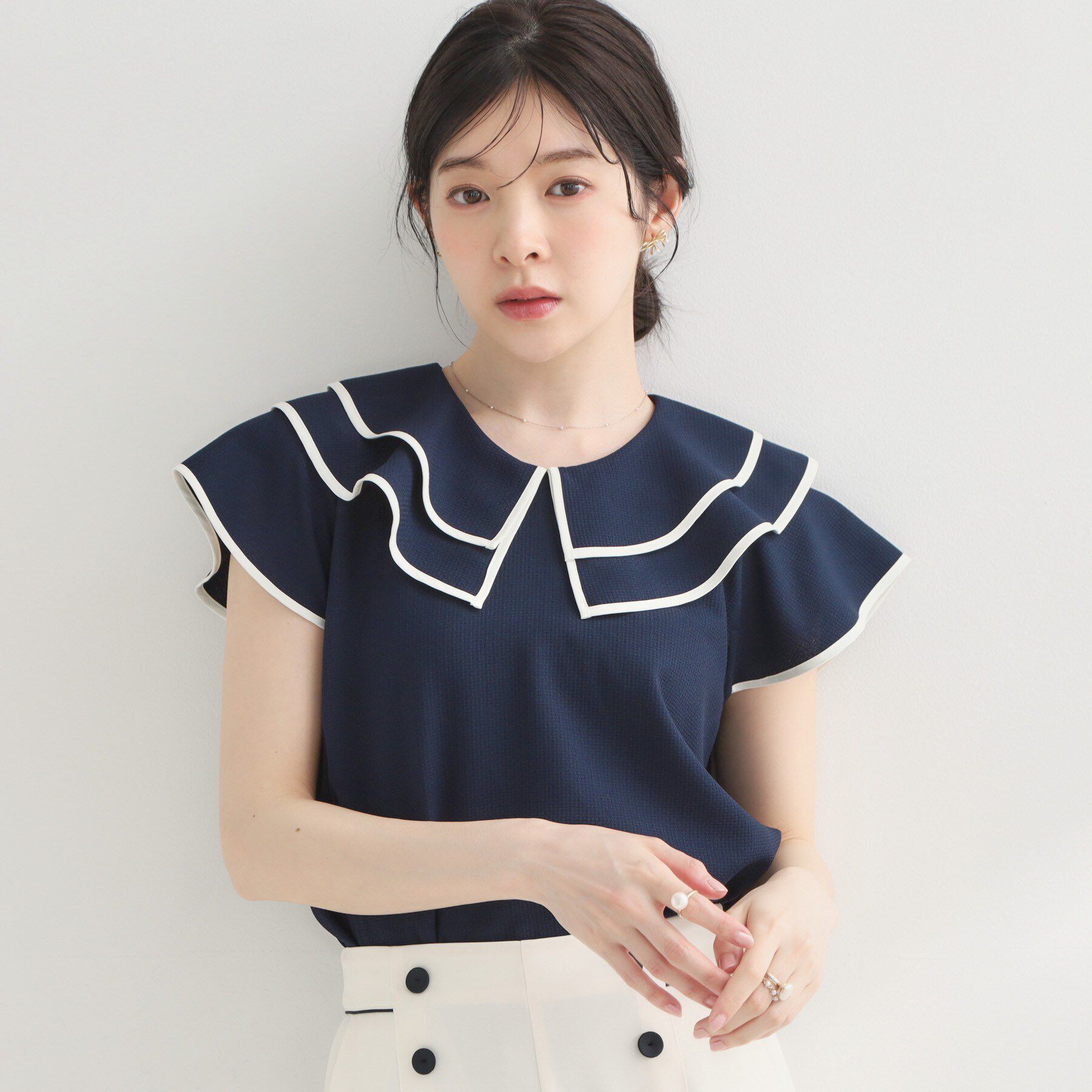 Couture broach「【洗濯機可】マリンカラー ブラウス」|シャツ・ブラウス|