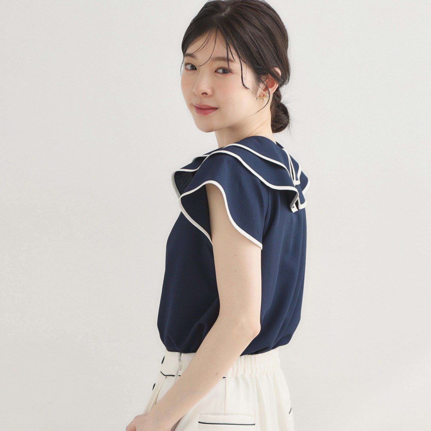 Couture broach「【洗濯機可】マリンカラー ブラウス」|シャツ・ブラウス|