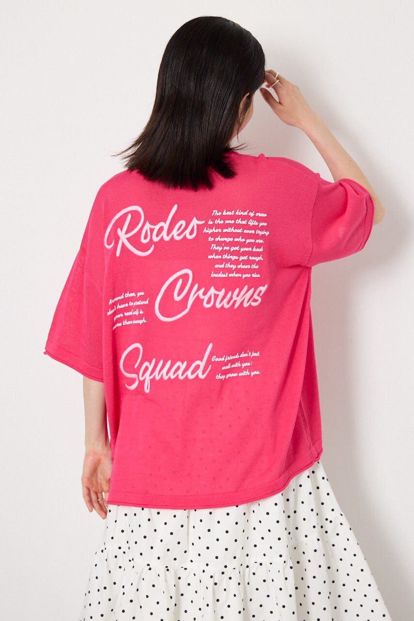 RODEO CROWNS「Vネックメッセージロゴニットトップス」|ニット・セーター|