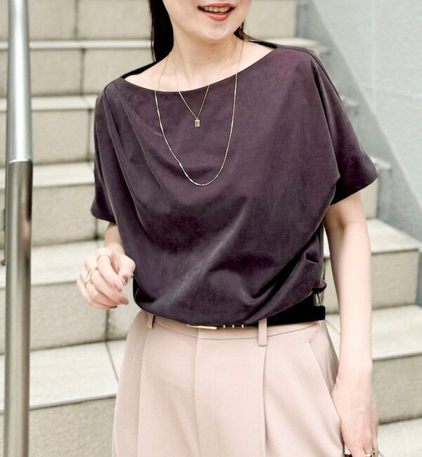 NOLLEY'S sophi「【BECシリーズ】ウォッシャブルキュプラサテンジャージードレーププルオーバー」|Tシャツ・カットソー|