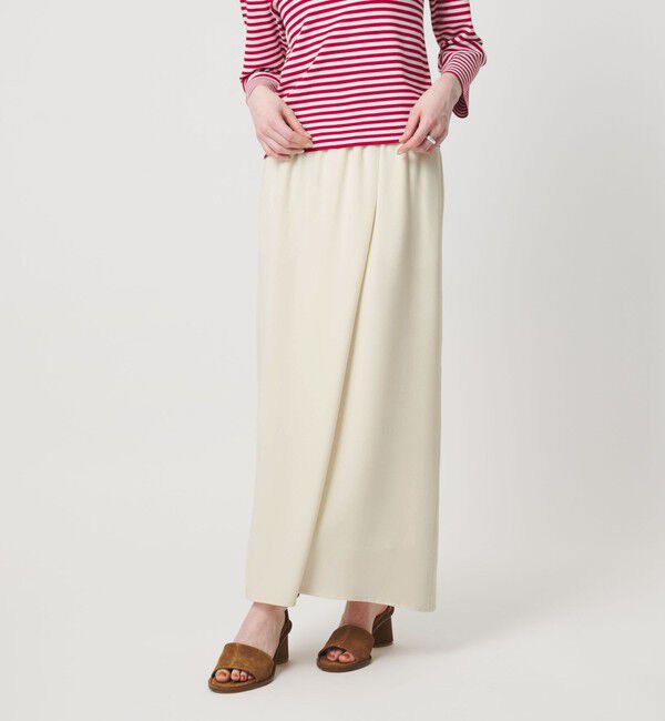 UNITED ARROWS「COMFY ラップ マキシスカート WHITE ‐防汚 UVカット ウォッシャブル‐」|スカート|