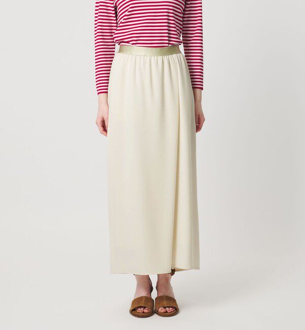 UNITED ARROWS「COMFY ラップ マキシスカート WHITE ‐防汚 UVカット ウォッシャブル‐」|スカート|