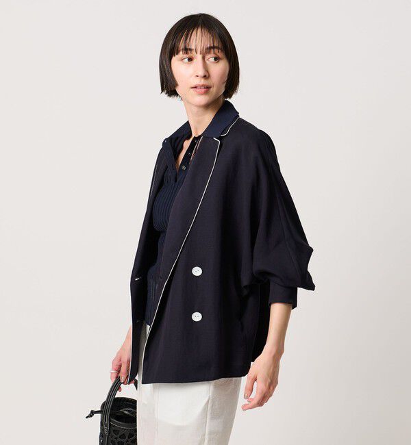 UNITED ARROWS「パイピング ドルマン ブラウス ジャケット ‐ウォッシャブル‐」|テーラードジャケット|