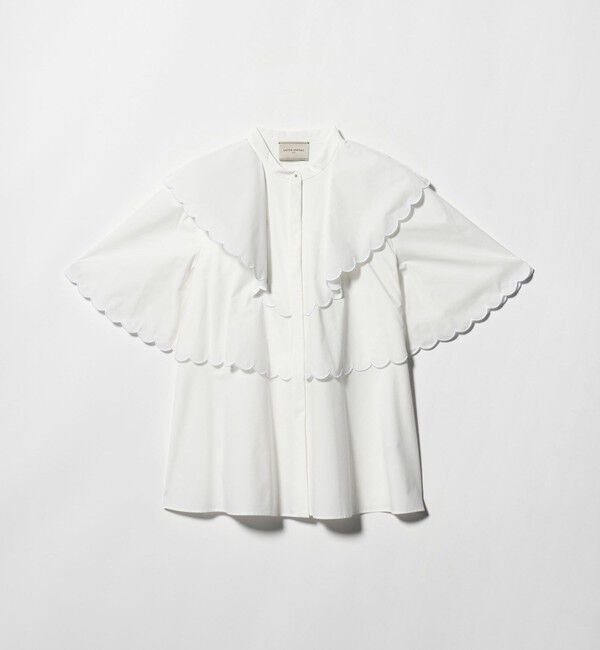 UNITED ARROWS「スカラップ フリル ブラウス ‐はっ水 UVカット 防しわ ウォッシャブル‐」|シャツ・ブラウス|