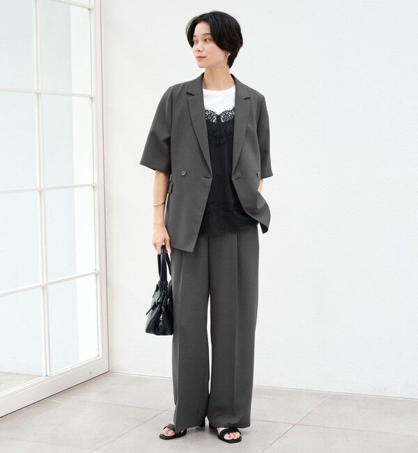 UNITED ARROWS green label relaxing「［size SHORT/TALLあり］エアシカル タック パンツ 接触冷感 通気性」|スラックス|