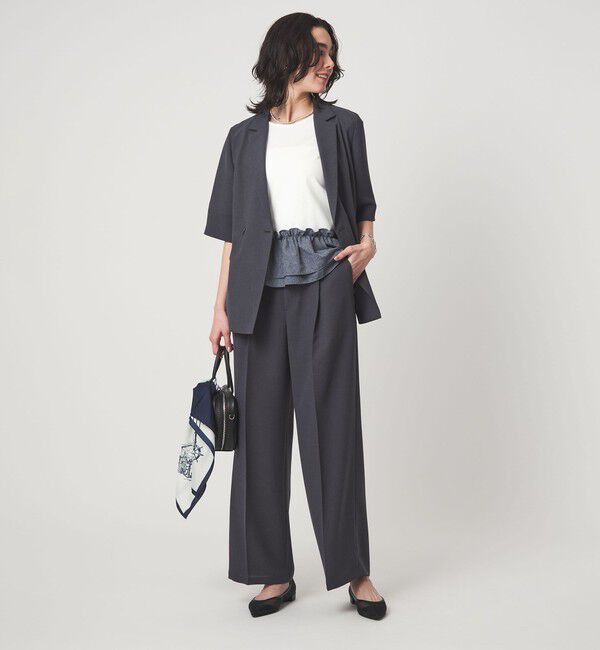 UNITED ARROWS green label relaxing「［size SHORT/TALLあり］エアシカル タック パンツ 接触冷感 通気性」|スラックス|
