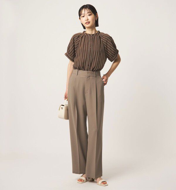 UNITED ARROWS green label relaxing「［size SHORT/TALLあり］エアシカル タック パンツ 接触冷感 通気性」|スラックス|