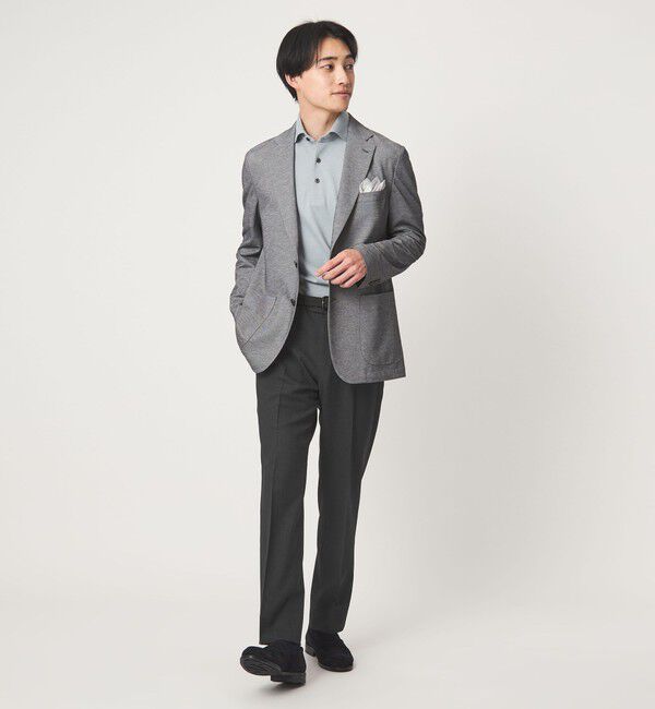 UNITED ARROWS green label relaxing「A+ COOL ポリエステル バーズアイ スタンダード アジャスター NP スラックス -ウォッシャブル・ストレッチ」|スラックス|