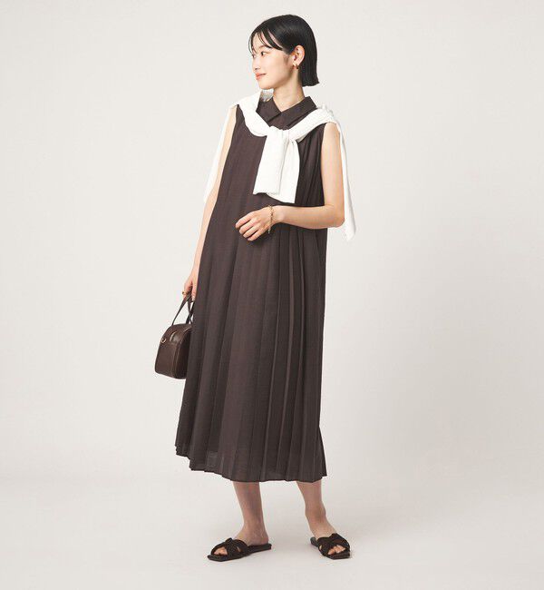 UNITED ARROWS green label relaxing「エリツキ プリーツ ノースリーブ ワンピース」|ワンピース|