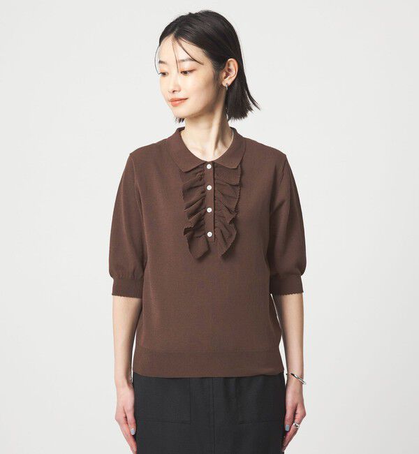 UNITED ARROWS green label relaxing「フリル ポロニット」|ニット・セーター|