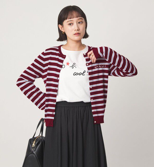 UNITED ARROWS green label relaxing「＜To b. by agnes b.コラボ＞マルチボーダー ニット カーディガン」|カーディガン|