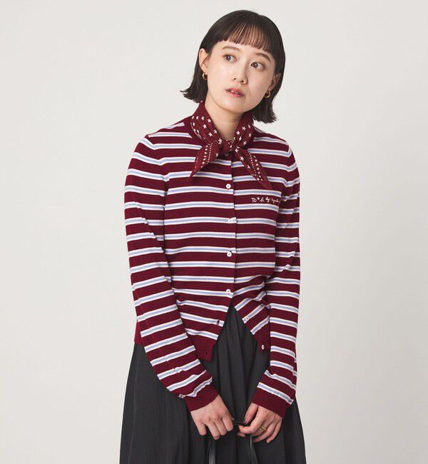 UNITED ARROWS green label relaxing「＜To b. by agnes b.コラボ＞マルチボーダー ニット カーディガン」|カーディガン|