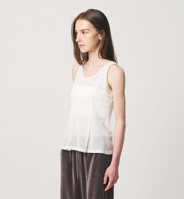 ATTISESSION「＜ATTISESSION＞メッシュ レース ノースリーブ トップス」|シャツ・ブラウス|