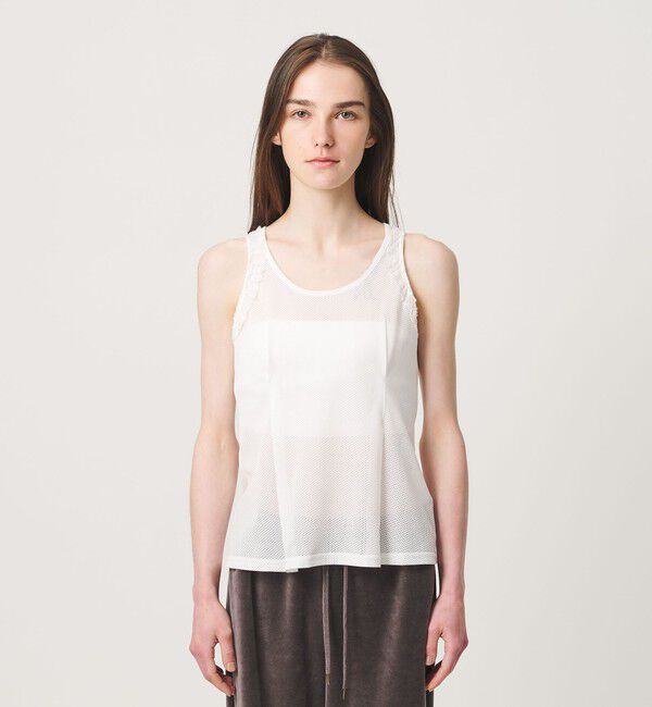 ATTISESSION「＜ATTISESSION＞メッシュ レース ノースリーブ トップス」|シャツ・ブラウス|
