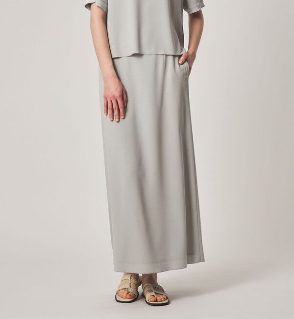 STEVEN ALAN「＜Steven Alan＞バックサテン ジョーゼット ロングスカート」|スカート|LT.GRAY
