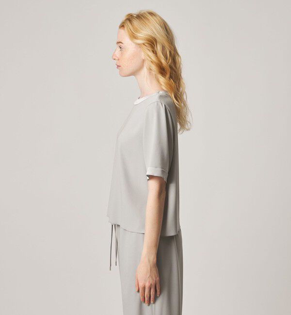 STEVEN ALAN「＜Steven Alan＞バックサテン ジョーゼット ショートスリーブ ブラウス」|シャツ・ブラウス|
