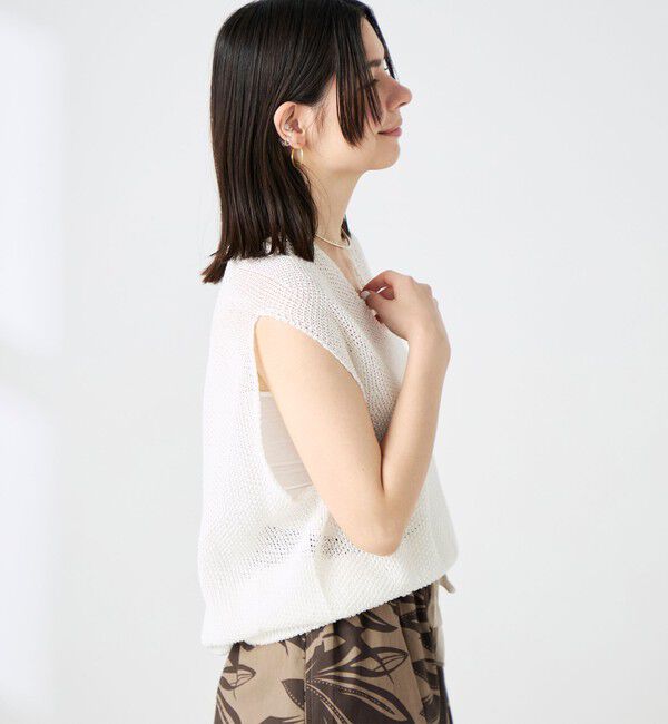 NOLLEY'S「《手洗い可能》ストローヤーンホールガーメントベスト」|ニット・セーター|