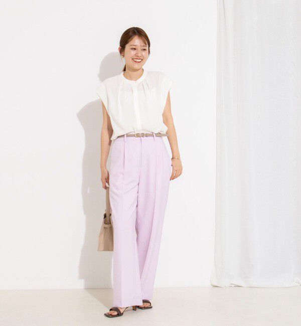 NOLLEY'S「【BECシリーズ】ウォッシャブルストレッチジョーゼットフレンチスリーブブラウス」|シャツ・ブラウス|