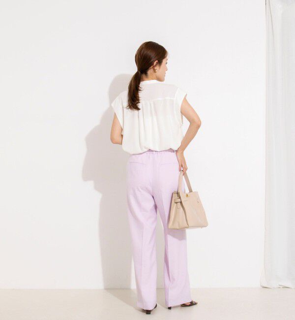 NOLLEY'S「【BECシリーズ】ウォッシャブルストレッチジョーゼットフレンチスリーブブラウス」|シャツ・ブラウス|