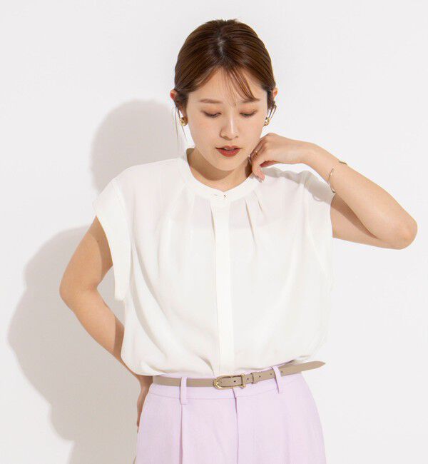 NOLLEY'S「【BECシリーズ】ウォッシャブルストレッチジョーゼットフレンチスリーブブラウス」|シャツ・ブラウス|