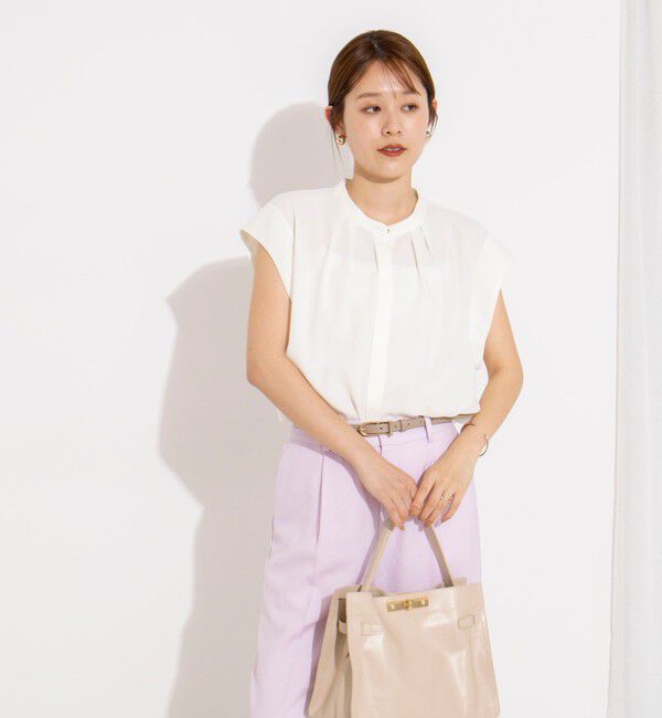 NOLLEY'S「【BECシリーズ】ウォッシャブルストレッチジョーゼットフレンチスリーブブラウス」|シャツ・ブラウス|