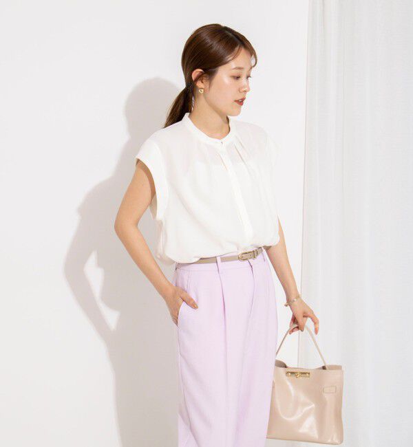 NOLLEY'S「【BECシリーズ】ウォッシャブルストレッチジョーゼットフレンチスリーブブラウス」|シャツ・ブラウス|