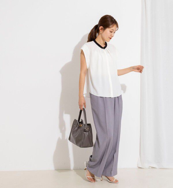 NOLLEY'S「【BECシリーズ】ウォッシャブルストレッチジョーゼットフレンチスリーブブラウス」|シャツ・ブラウス|