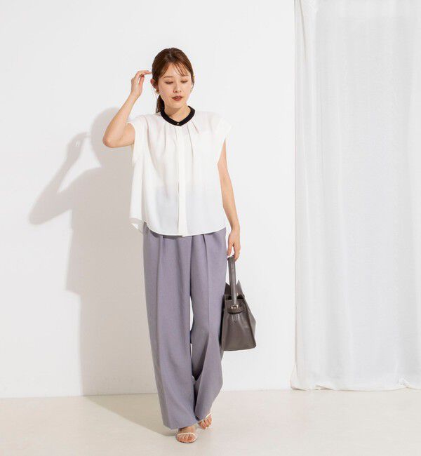 NOLLEY'S「【BECシリーズ】ウォッシャブルストレッチジョーゼットフレンチスリーブブラウス」|シャツ・ブラウス|