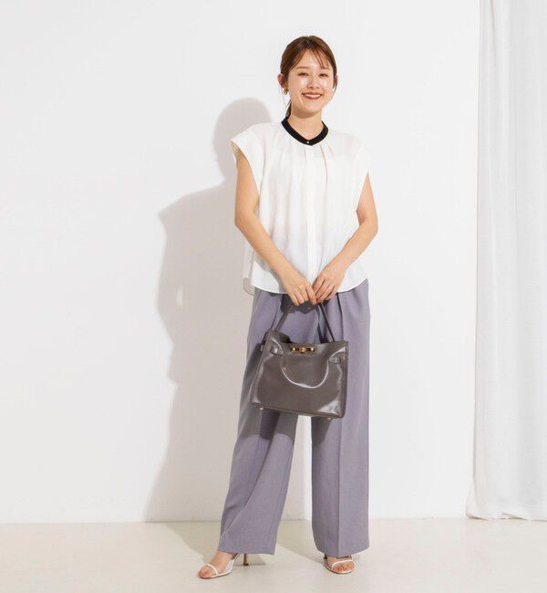 NOLLEY'S「【BECシリーズ】ウォッシャブルストレッチジョーゼットフレンチスリーブブラウス」|シャツ・ブラウス|