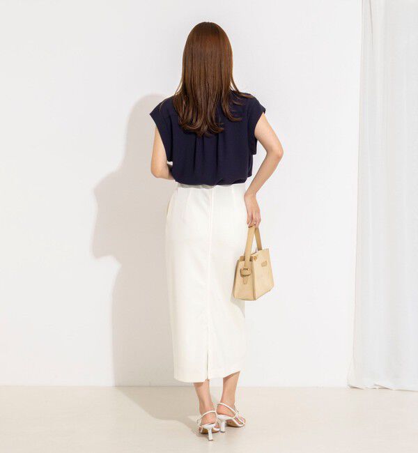 NOLLEY'S「【BECシリーズ】ウォッシャブルストレッチジョーゼットフレンチスリーブブラウス」|シャツ・ブラウス|