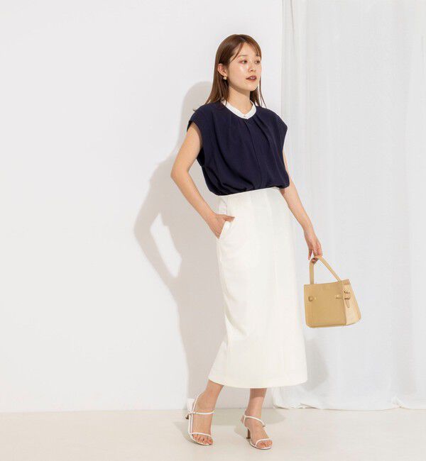 NOLLEY'S「【BECシリーズ】ウォッシャブルストレッチジョーゼットフレンチスリーブブラウス」|シャツ・ブラウス|
