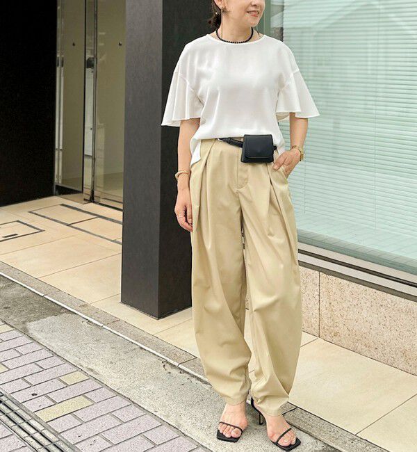NOLLEY'S「【WEB限定】ウォッシャブルストレッチジョーゼットラッフル袖ブラウス」|シャツ・ブラウス|