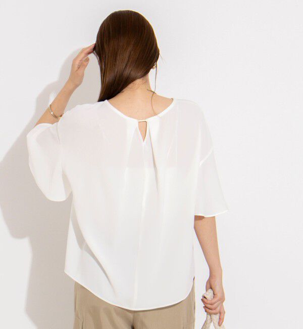 NOLLEY'S「【WEB限定】ウォッシャブルストレッチジョーゼットラッフル袖ブラウス」|シャツ・ブラウス|